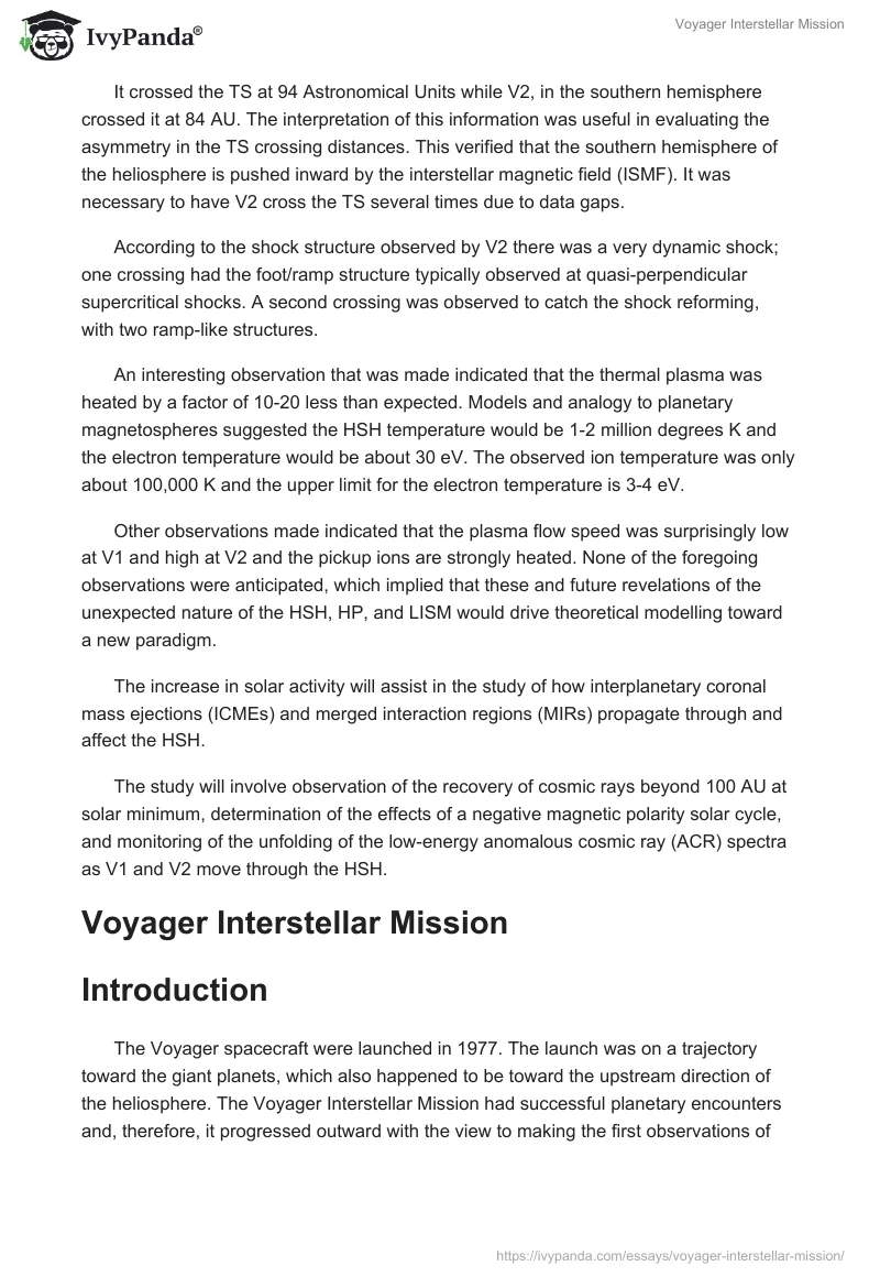 Voyager Interstellar Mission. Page 2