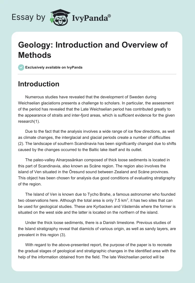 Geology: Introduction and Overview of Methods. Page 1