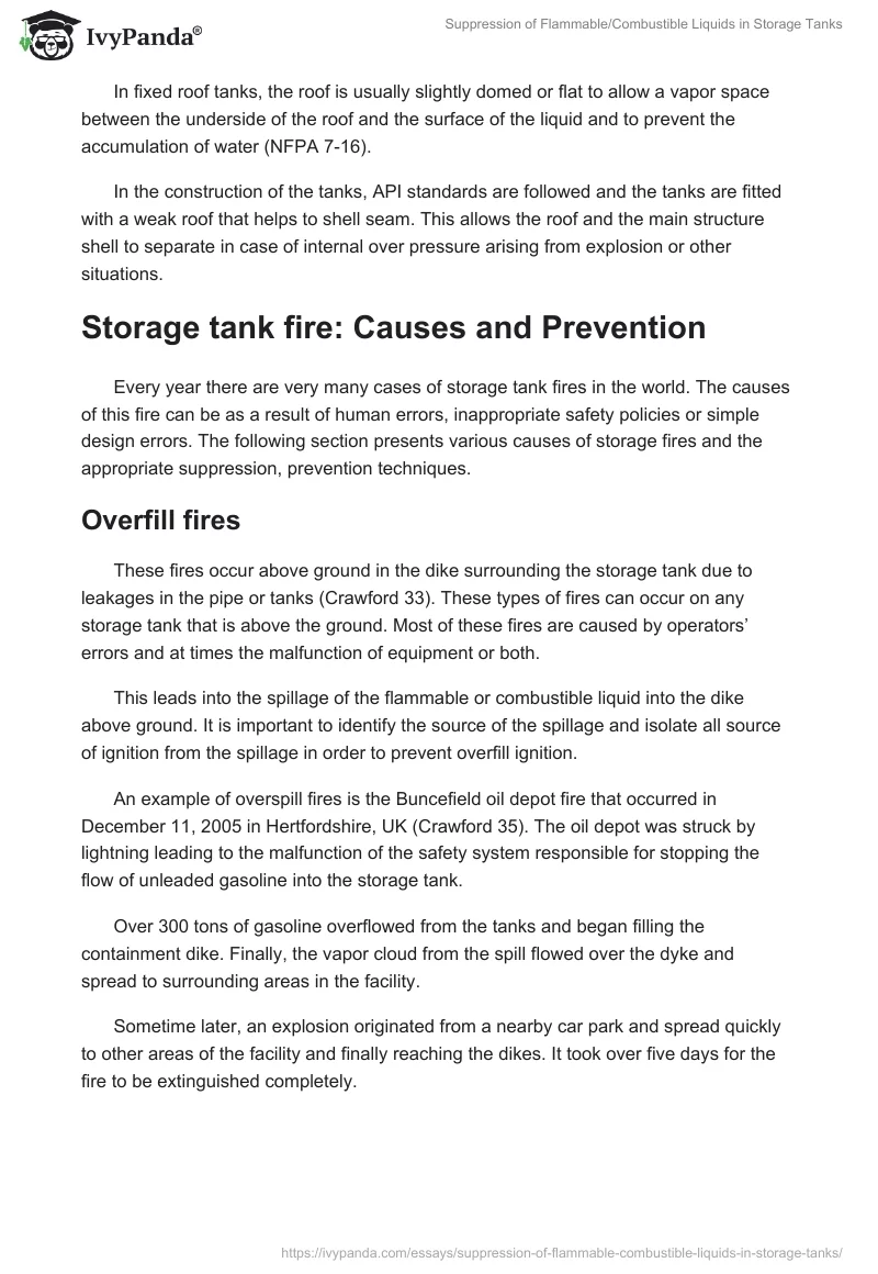Suppression of Flammable/Combustible Liquids in Storage Tanks. Page 4