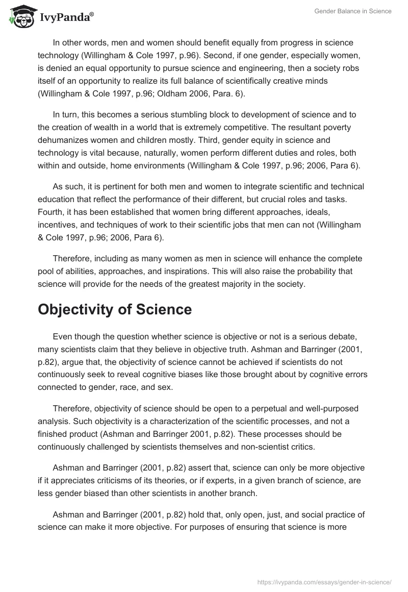 Gender Balance in Science. Page 2