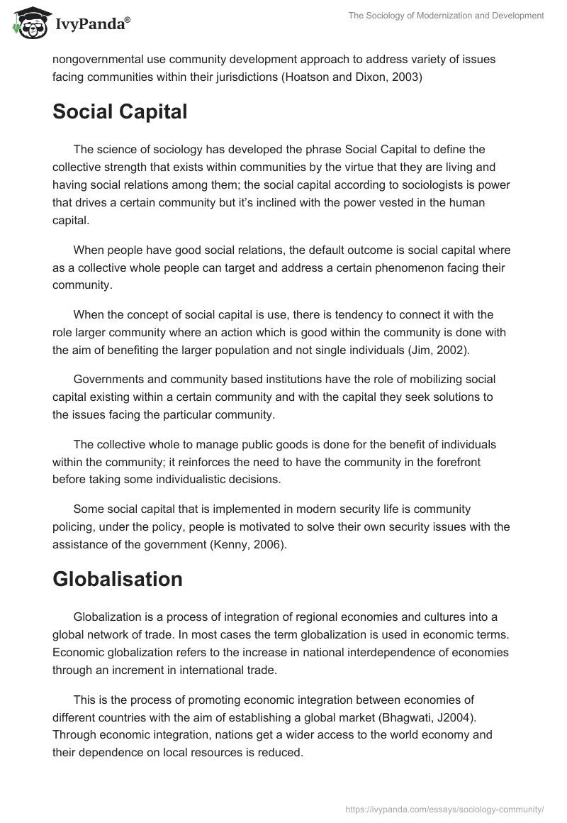 The Sociology of Modernization and Development. Page 3