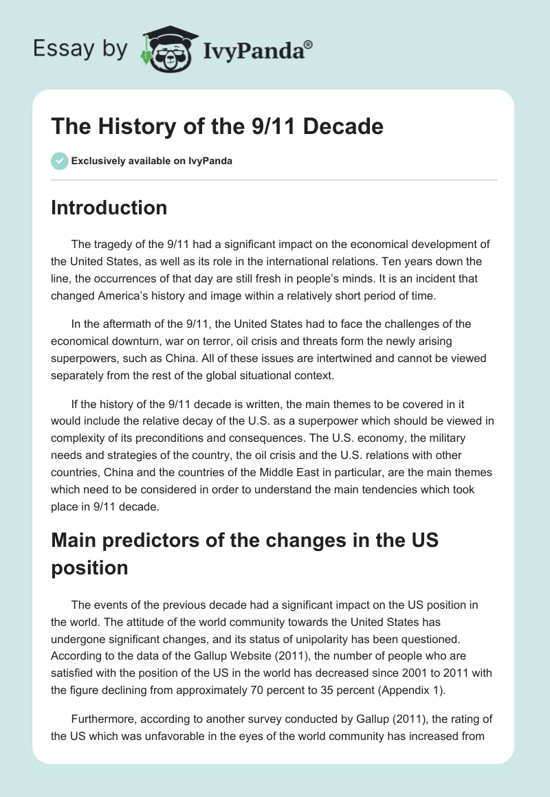 The History of the 9/11 Decade. Page 1