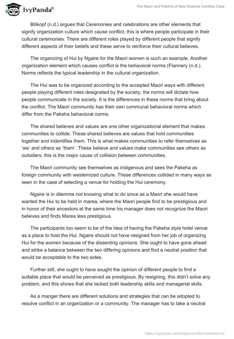 The Maori and Pakeha of New Zealand Conflicts Case. Page 2