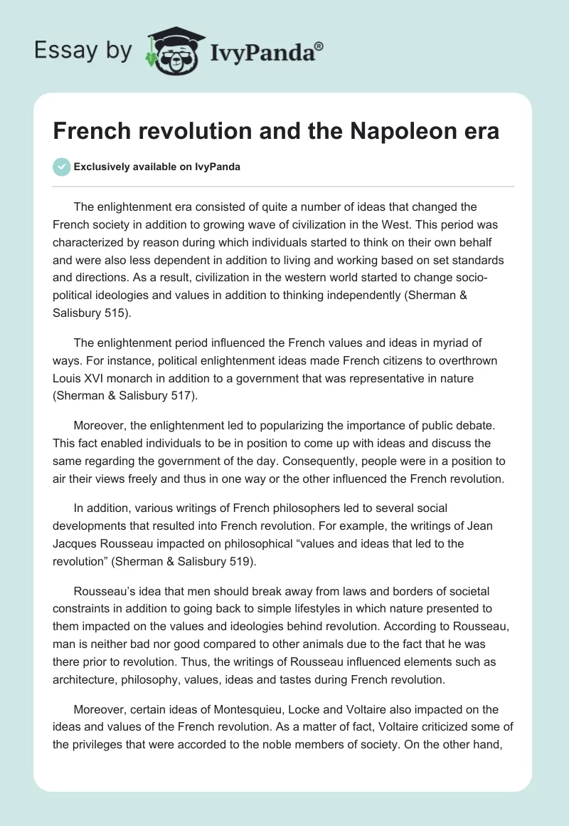 French revolution and the Napoleon era. Page 1