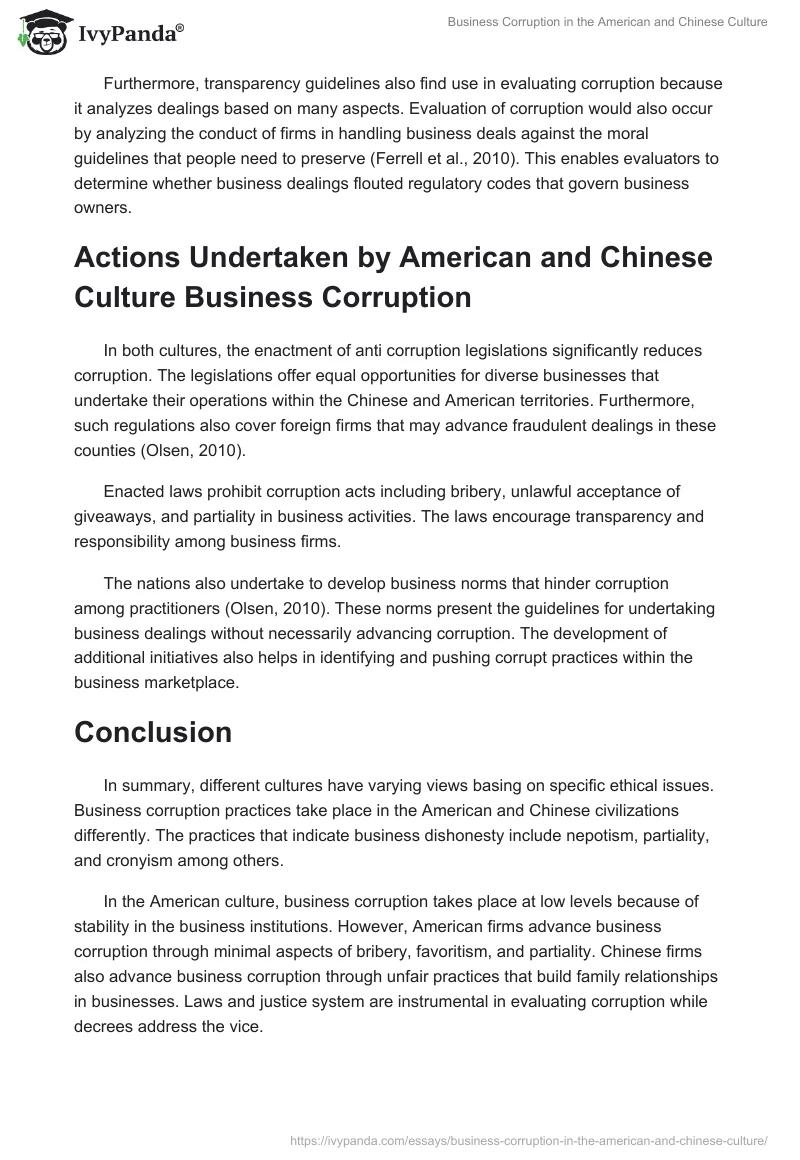 Business Corruption in the American and Chinese Culture. Page 3
