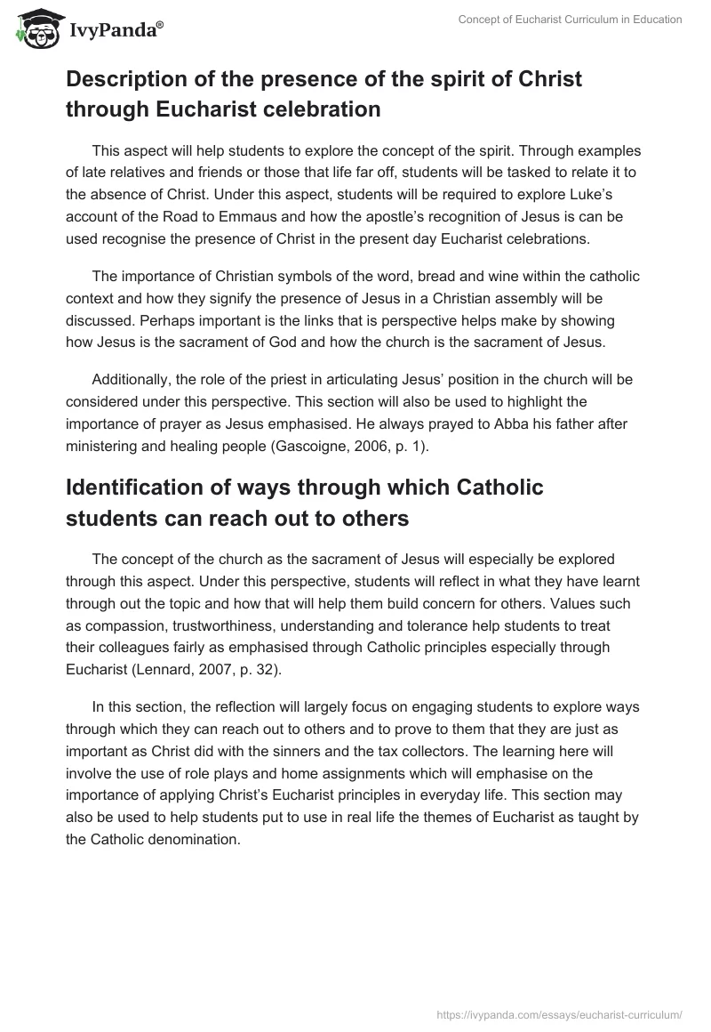 Concept of Eucharist Curriculum in Education. Page 3