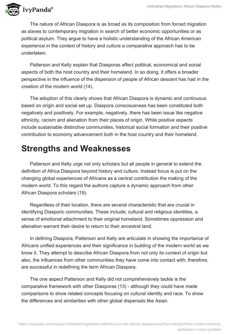 Unfinished Migrations: African Diaspora Notion. Page 2