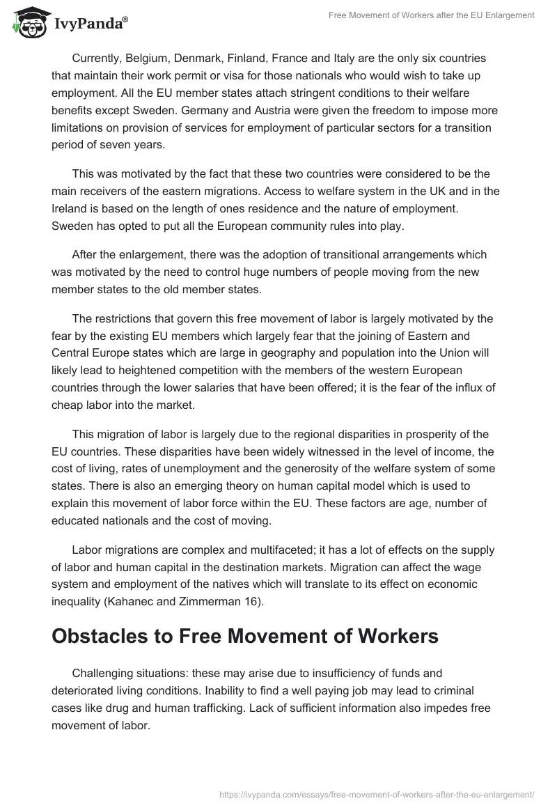 Free Movement of Workers after the EU Enlargement. Page 4