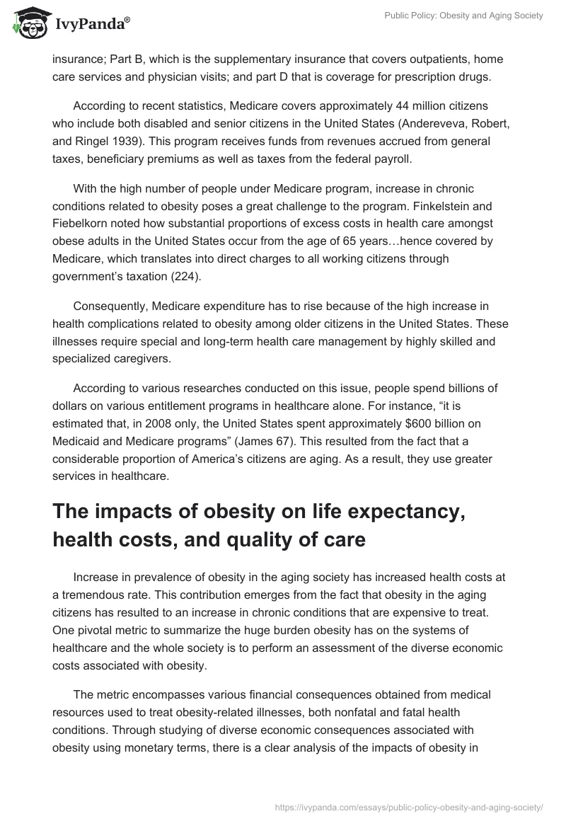 Public Policy: Obesity and Aging Society. Page 3