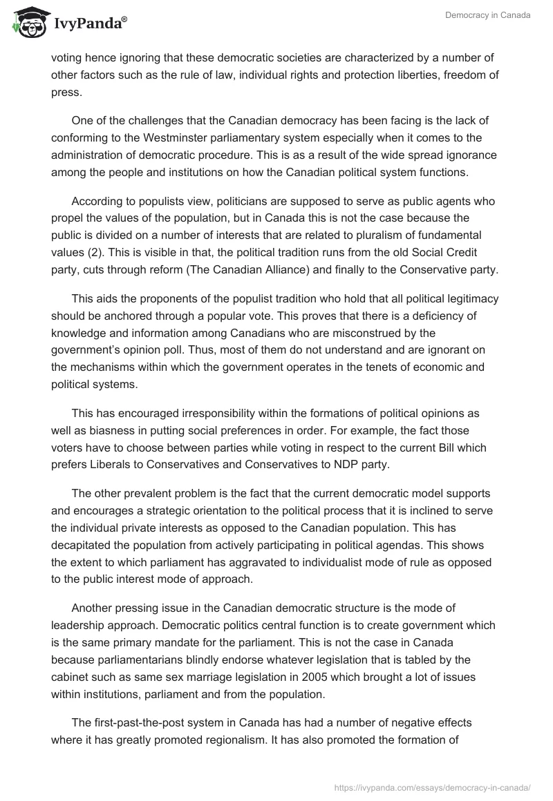 Democracy in Canada. Page 2