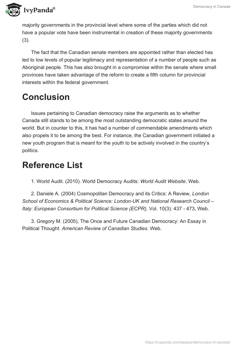 Democracy in Canada. Page 3