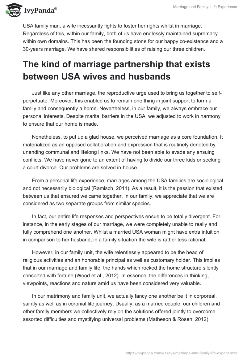 Marriage and Family: Life Experience. Page 4