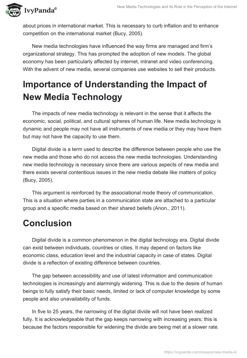 New Media Technologies and Its Role in the Perception of the Internet. Page 4