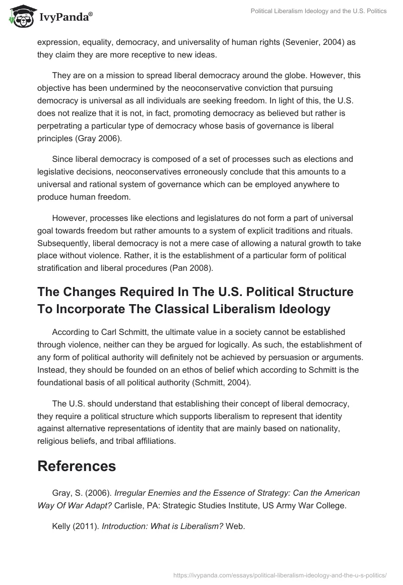 Political Liberalism Ideology and the U.S. Politics. Page 2