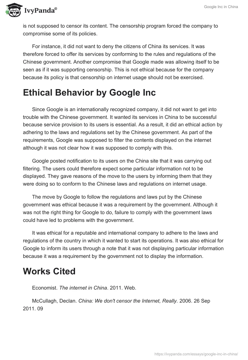 Google Inc in China. Page 3
