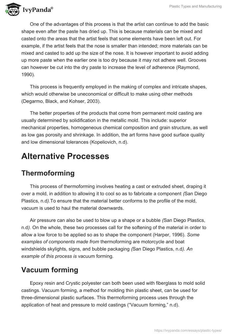 Plastic Types and Manufacturing. Page 5