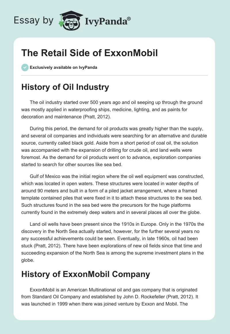 The Retail Side of ExxonMobil. Page 1