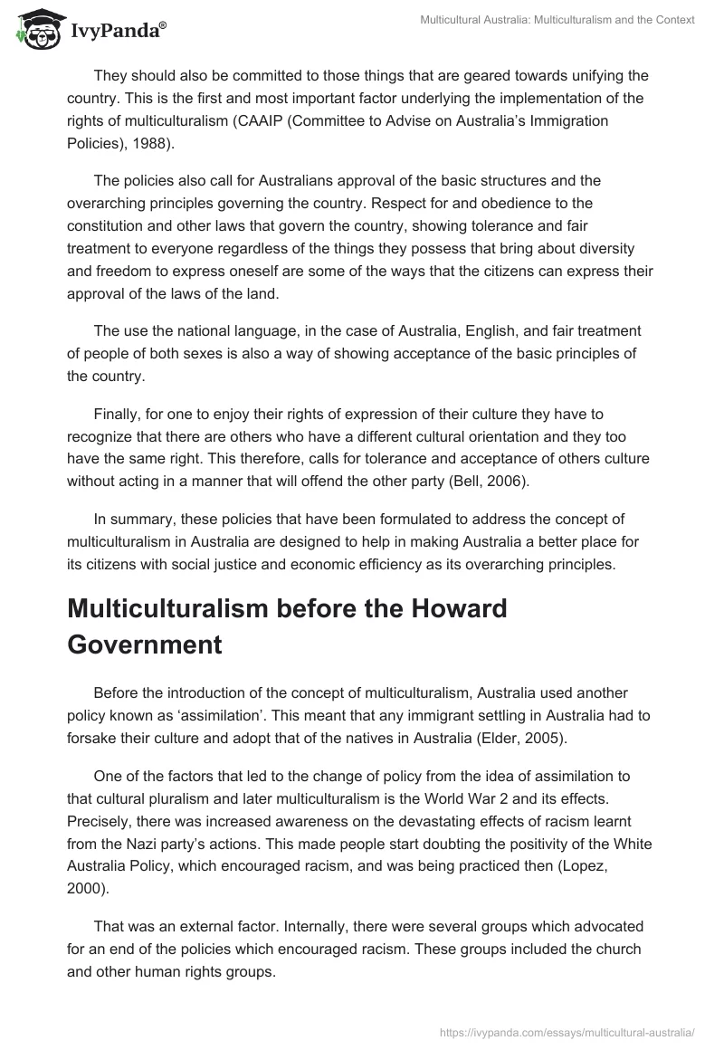 Multicultural Australia: Multiculturalism and the Context. Page 3