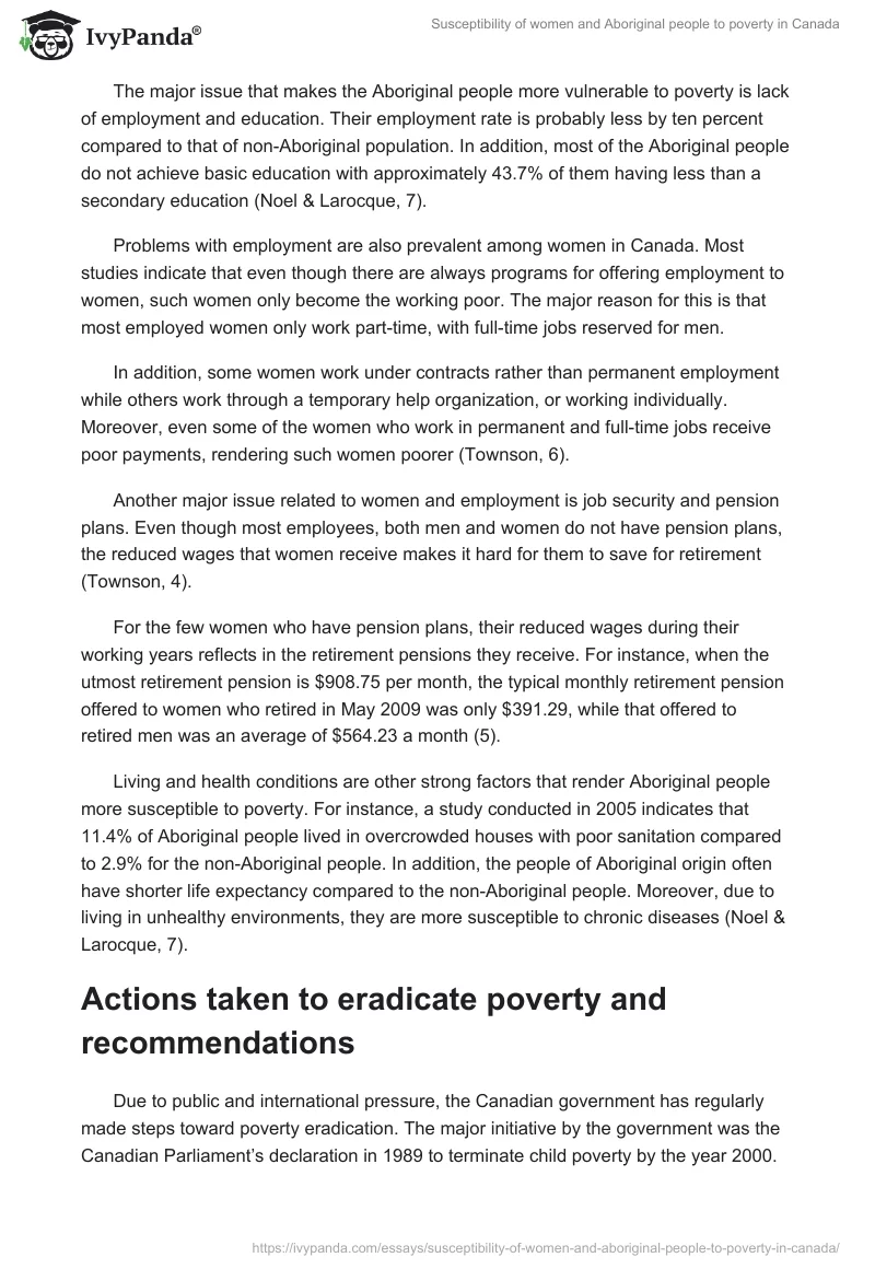Susceptibility of Women and Aboriginal People to Poverty in Canada. Page 2