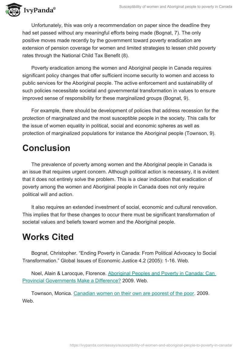 Susceptibility of Women and Aboriginal People to Poverty in Canada. Page 3