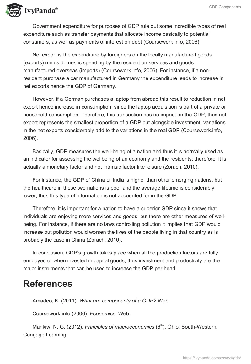 GDP Components. Page 2