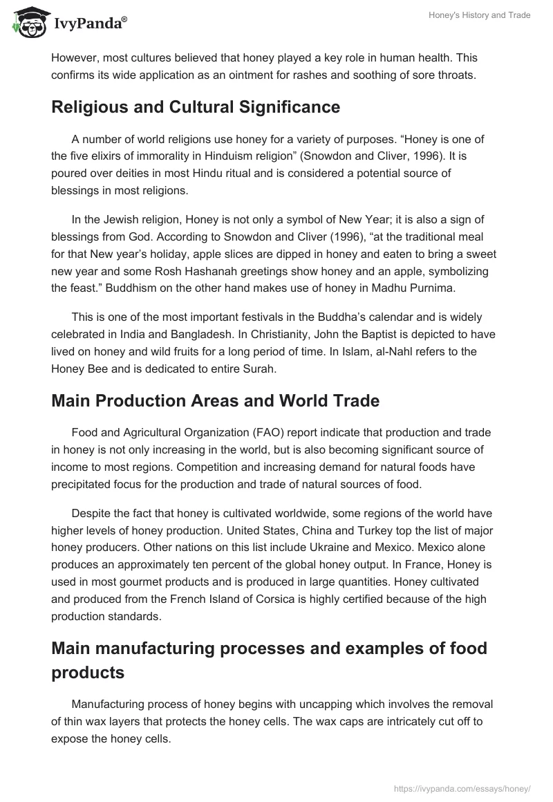 Honey's History and Trade. Page 2