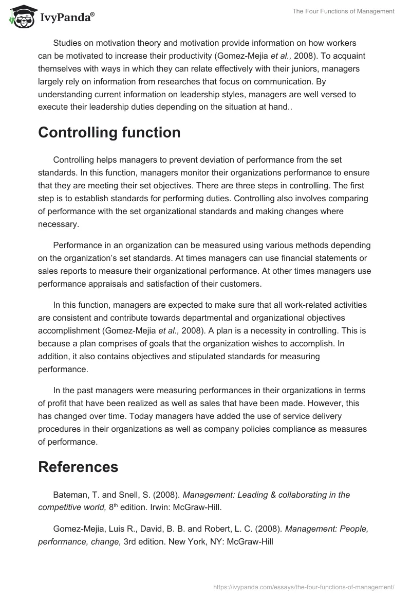 The Four Functions of Management. Page 3