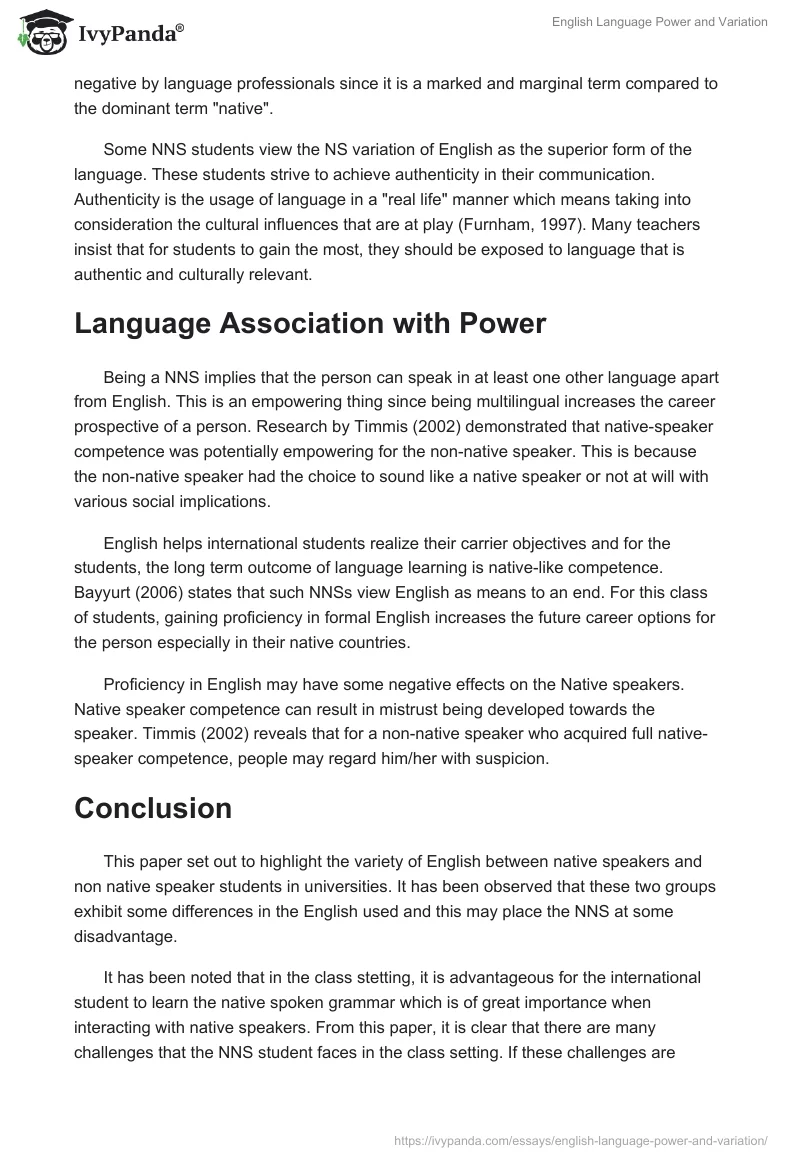 English Language Power and Variation. Page 4