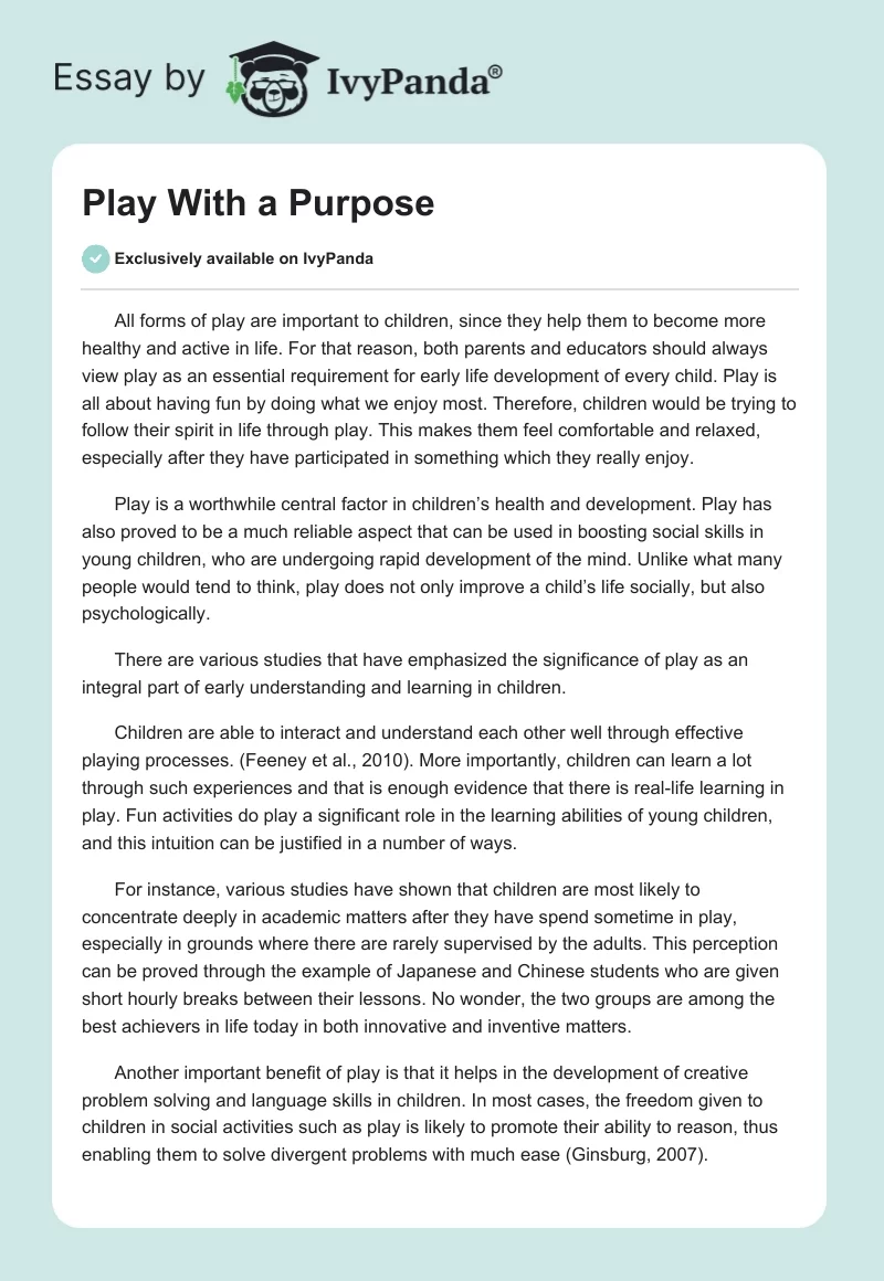 Play With a Purpose. Page 1