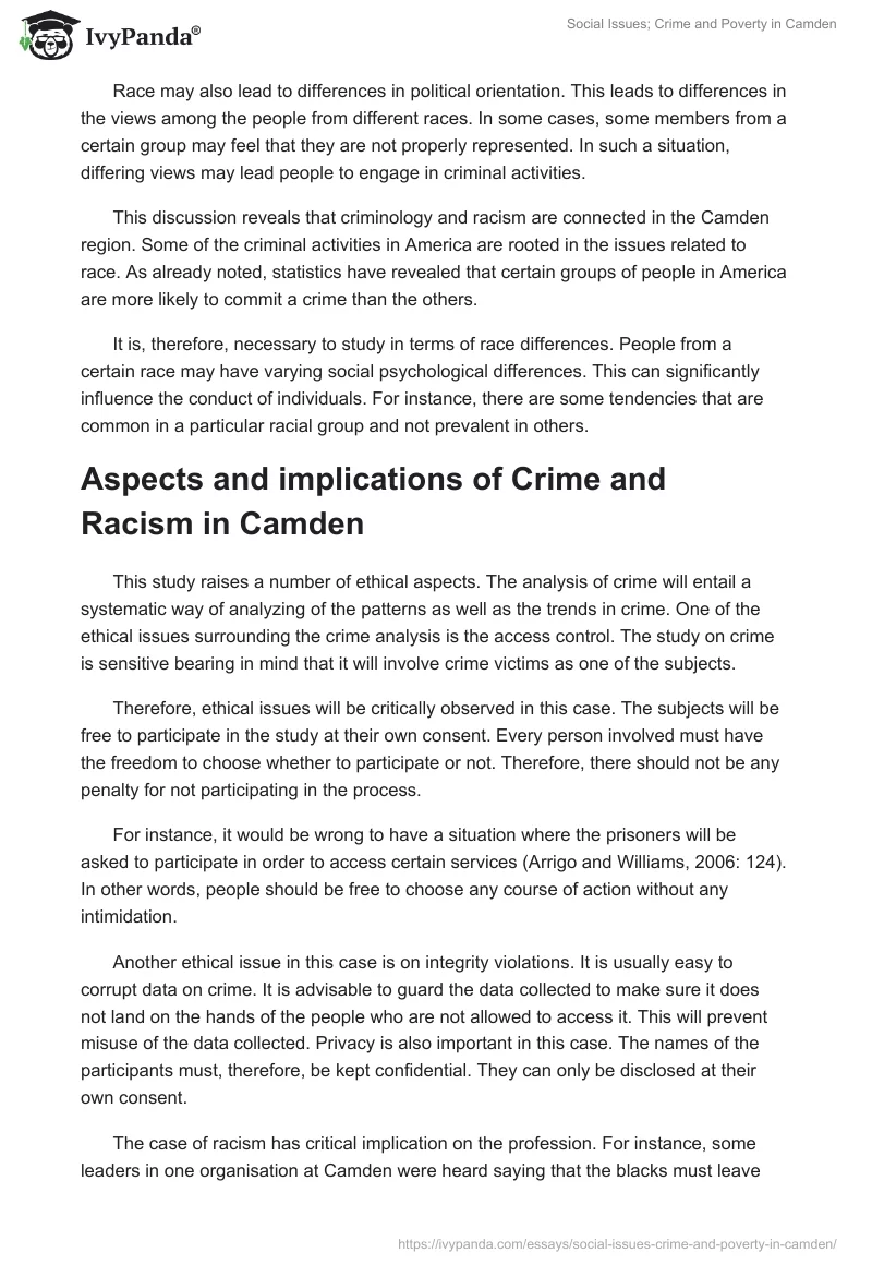 Social Issues; Crime and Poverty in Camden. Page 4