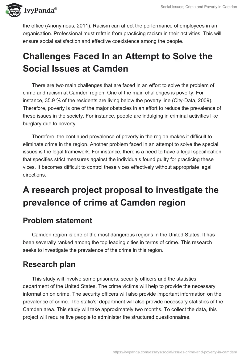 Social Issues; Crime and Poverty in Camden. Page 5