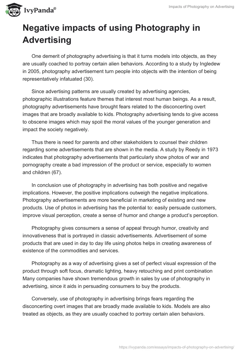 Impacts of Photography on Advertising. Page 4