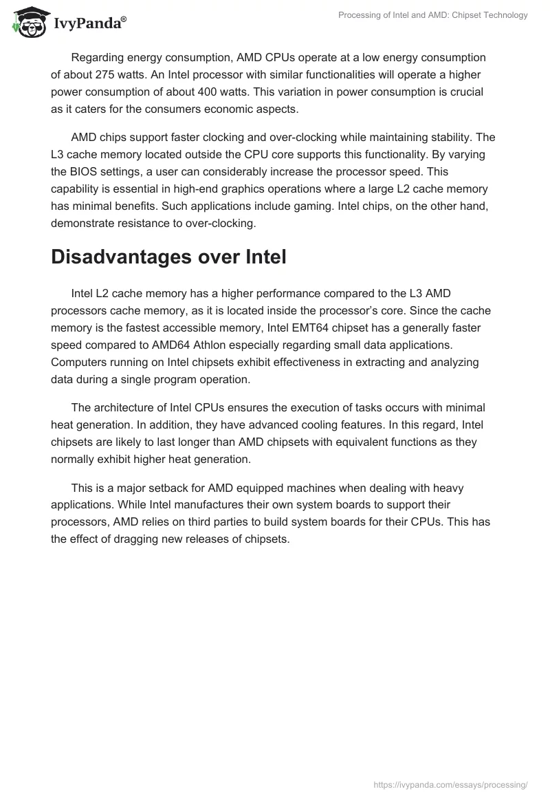 Processing of Intel and AMD: Chipset Technology. Page 2