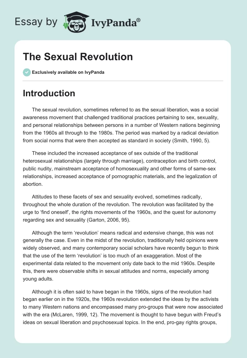 The Sexual Revolution. Page 1