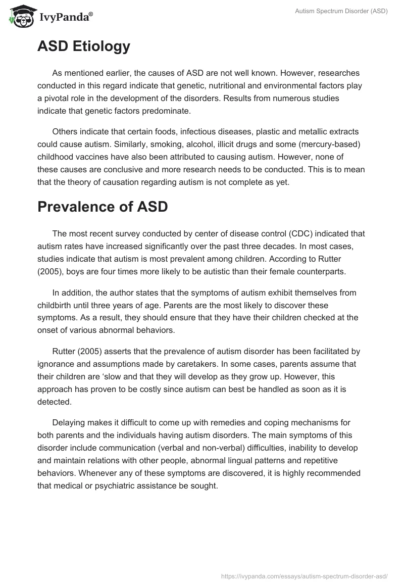 Autism Spectrum Disorder (ASD). Page 5