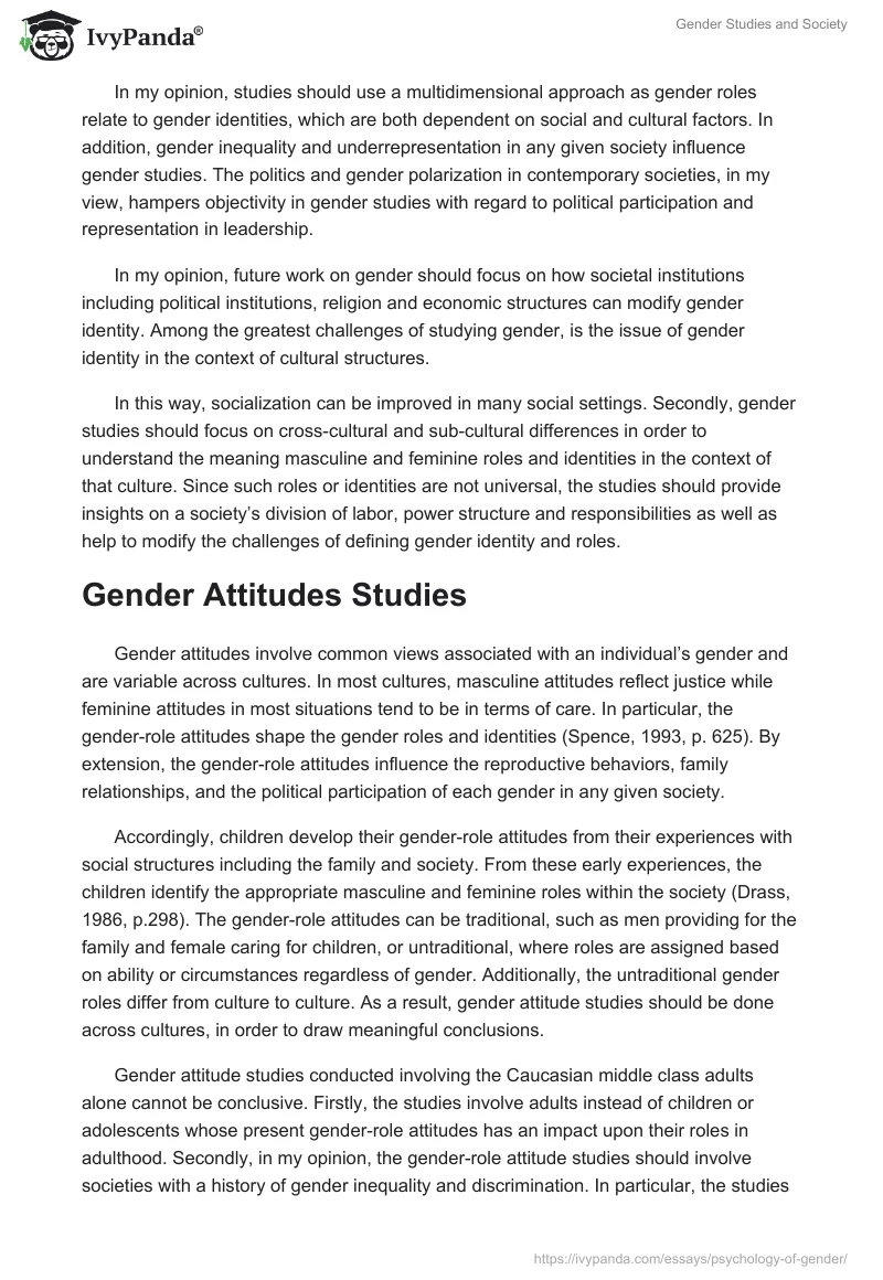 Gender Studies and Society. Page 3