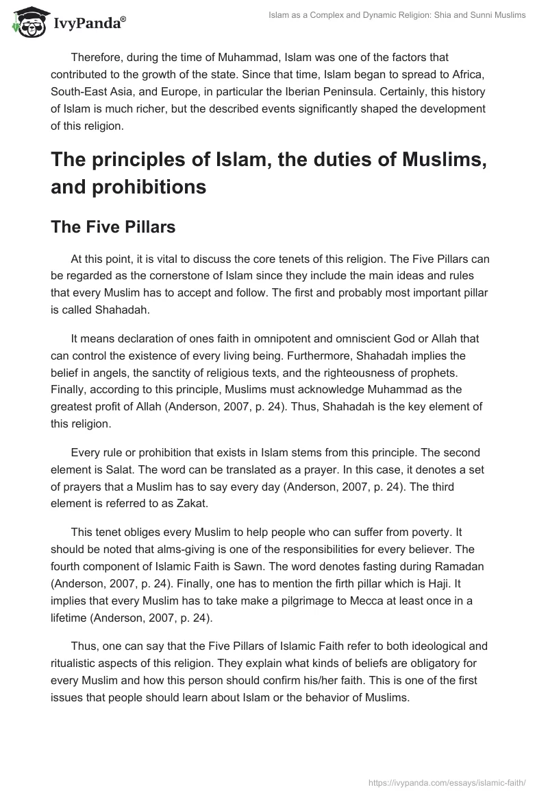 Islam as a Complex and Dynamic Religion: Shia and Sunni Muslims. Page 2