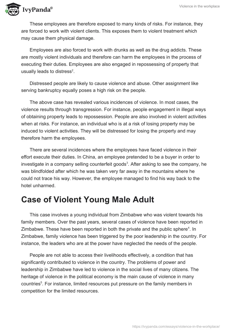 Violence in the Workplace. Page 2