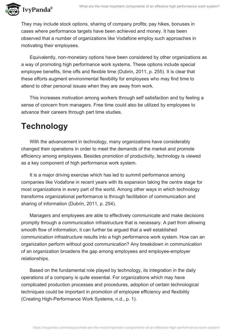 What Are the Most Important Components of an Effective High Performance Work System?. Page 4