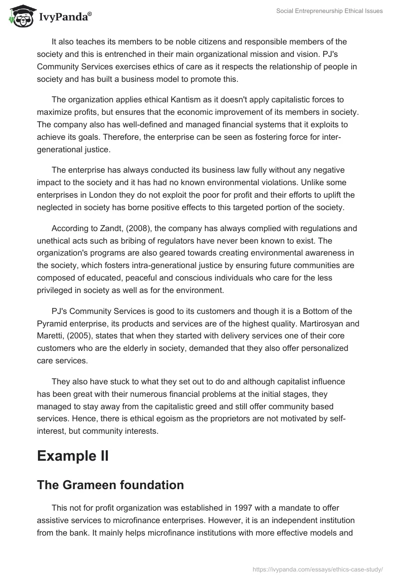 Social Entrepreneurship Ethical Issues. Page 4