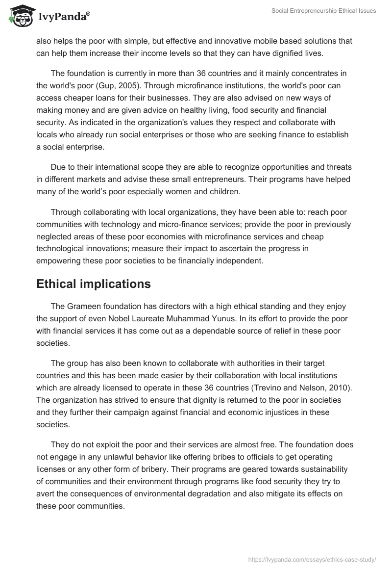 Social Entrepreneurship Ethical Issues. Page 5