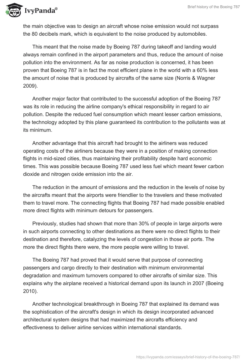 Brief History of the Boeing 787. Page 4