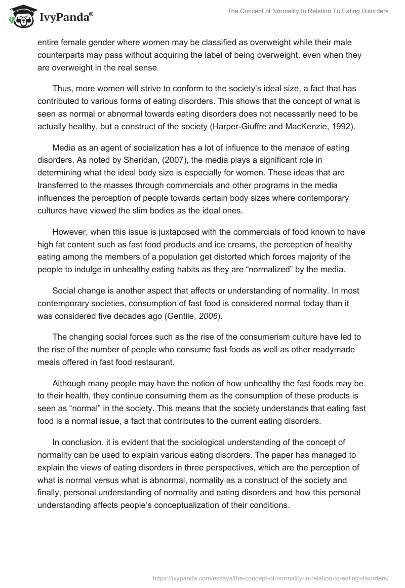 The Concept of Normality In Relation To Eating Disorders. Page 3