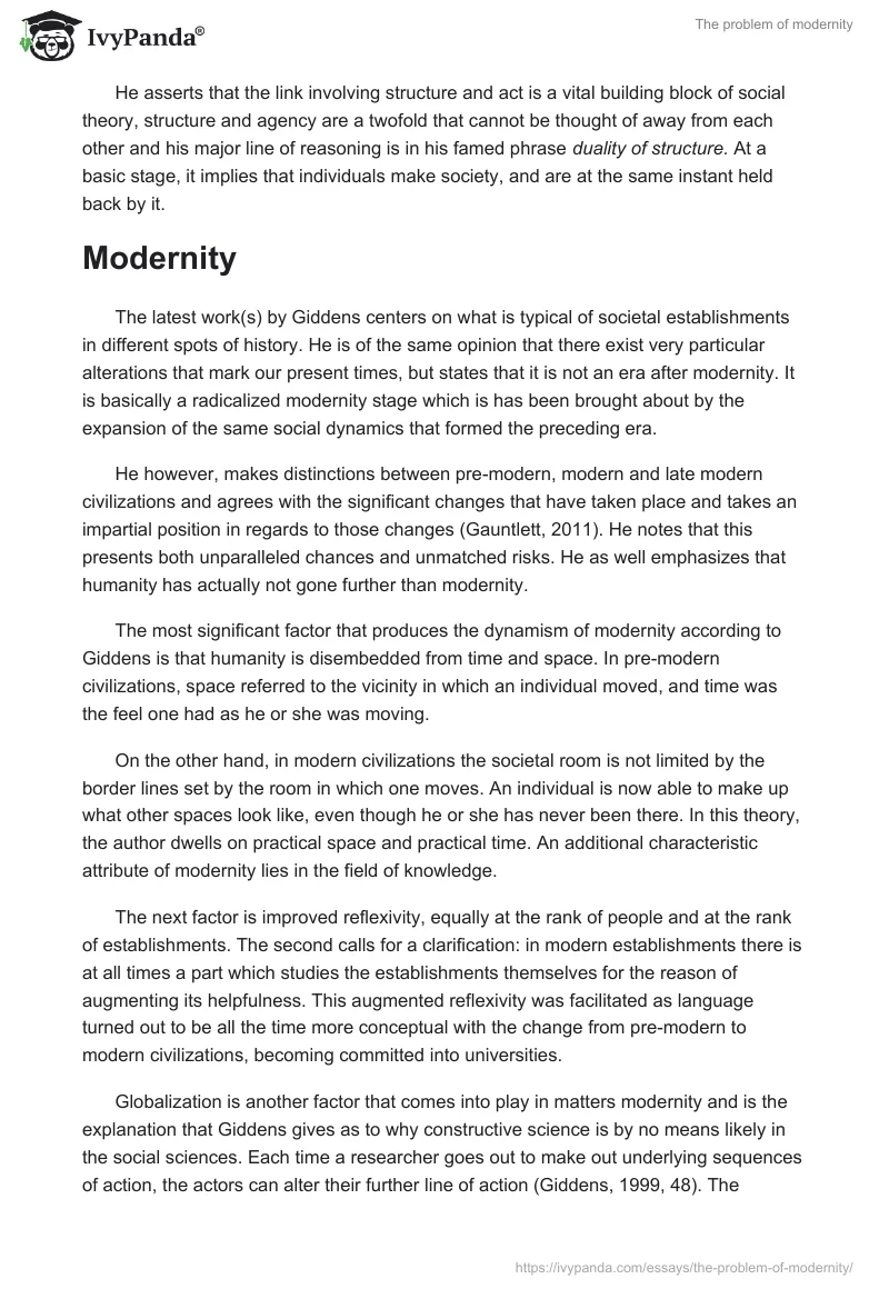 The problem of modernity. Page 2