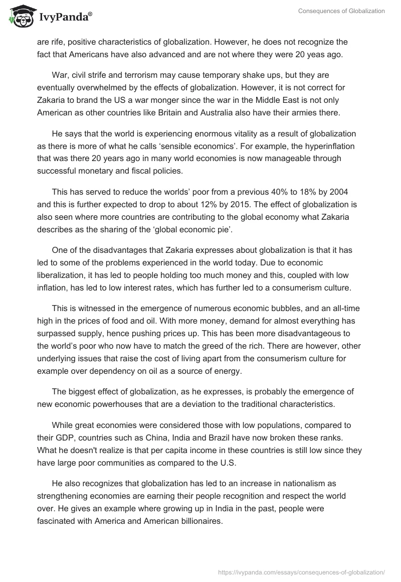 Consequences of Globalization. Page 3