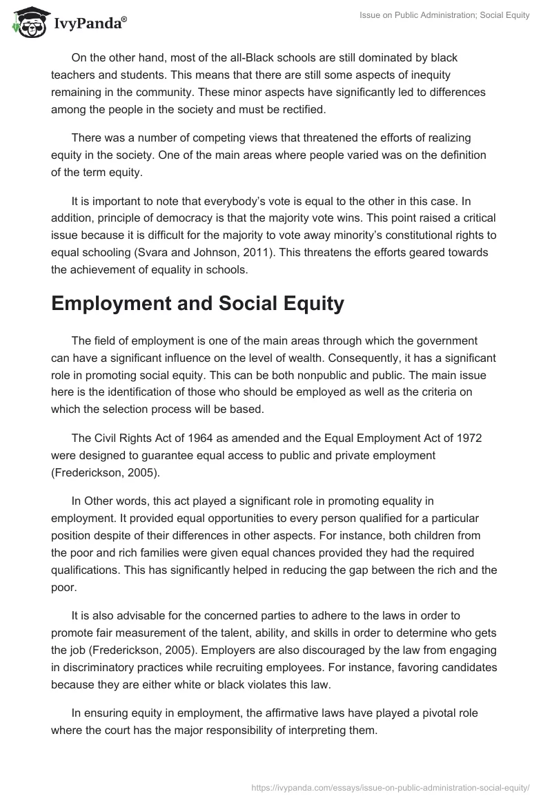 Issue on Public Administration; Social Equity. Page 5