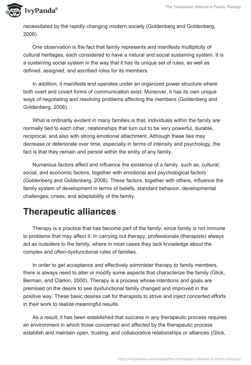 The Therapeutic Alliance in Family Therapy. Page 2