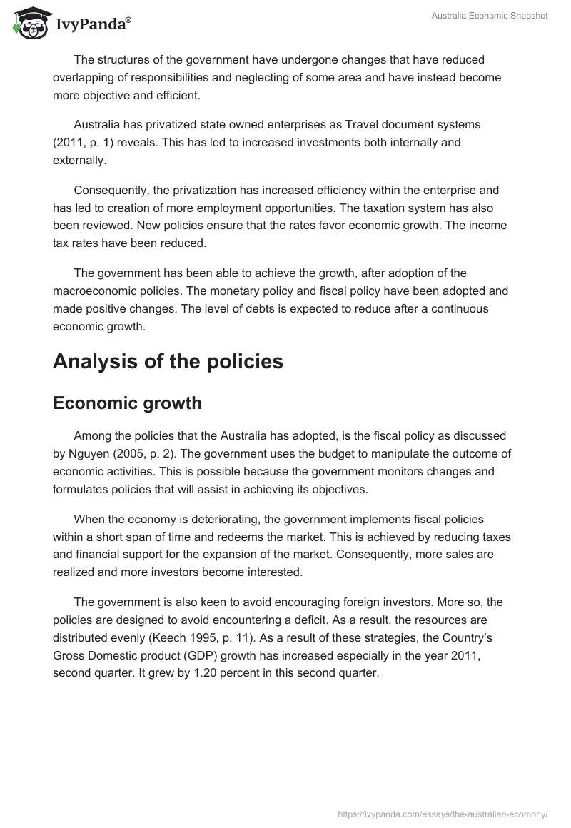 Australia Economic Snapshot. Page 3