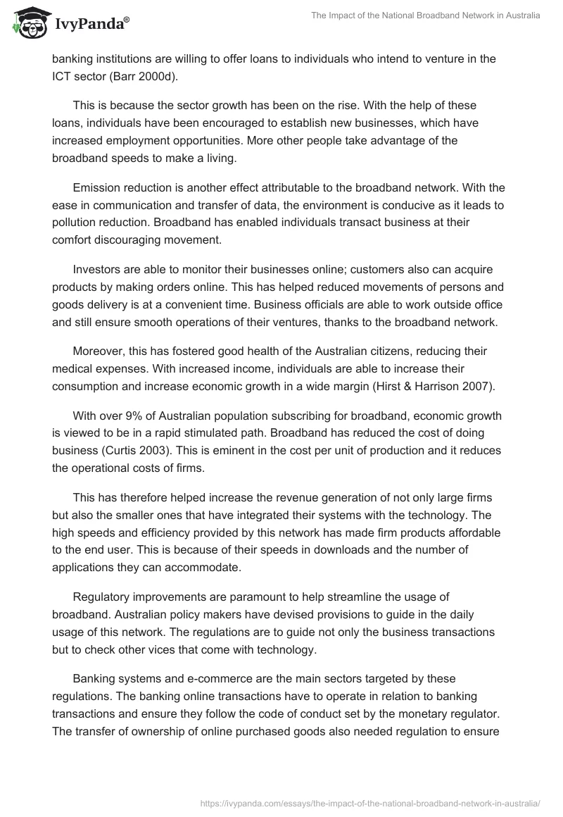 The Impact of the National Broadband Network in Australia. Page 3