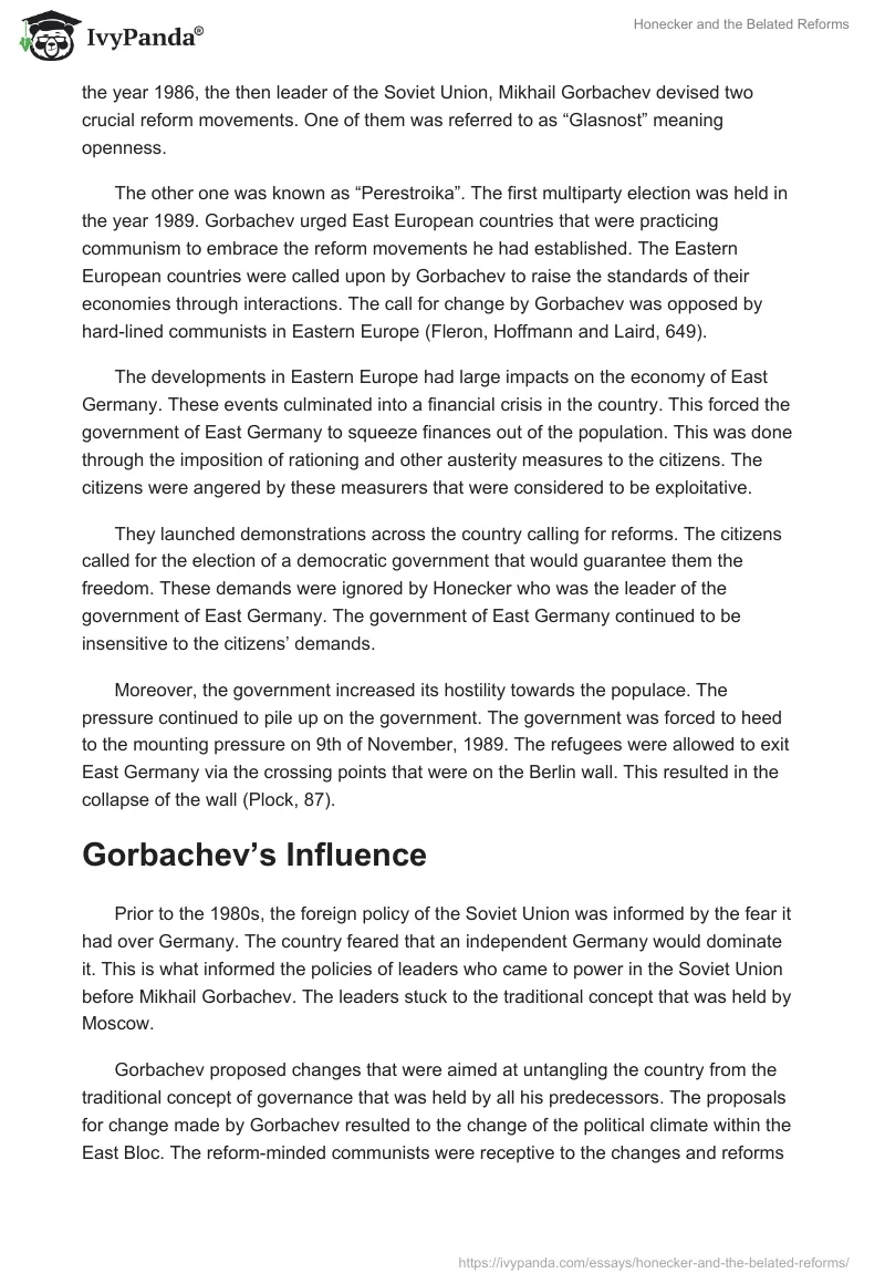 Honecker and the Belated Reforms. Page 3
